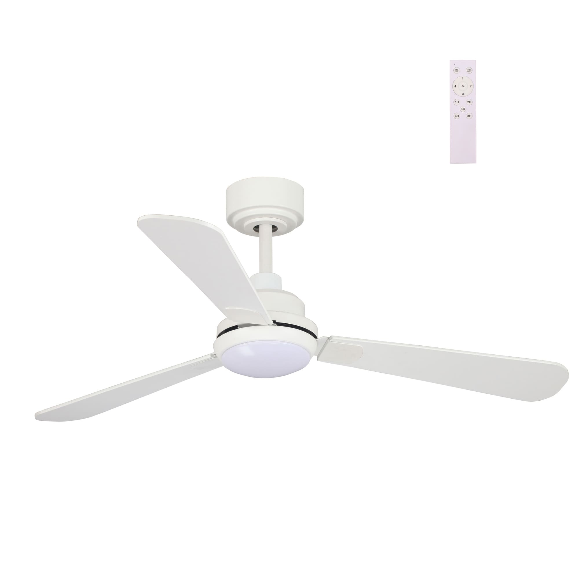 Ventoinha de teto com luz LED eono reversível em branco ou cinza ø107