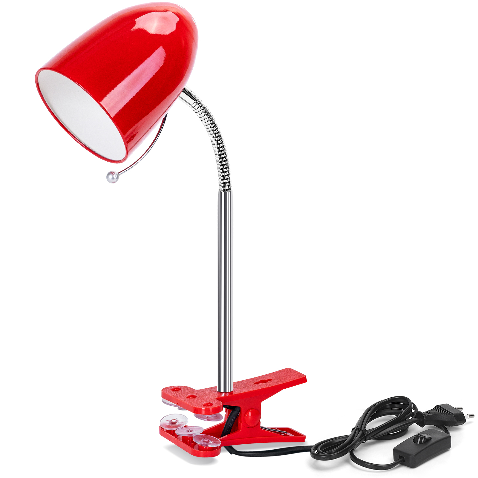 Aigostar lâmpada mesa com grampo retro E27 máx 240v vermelho