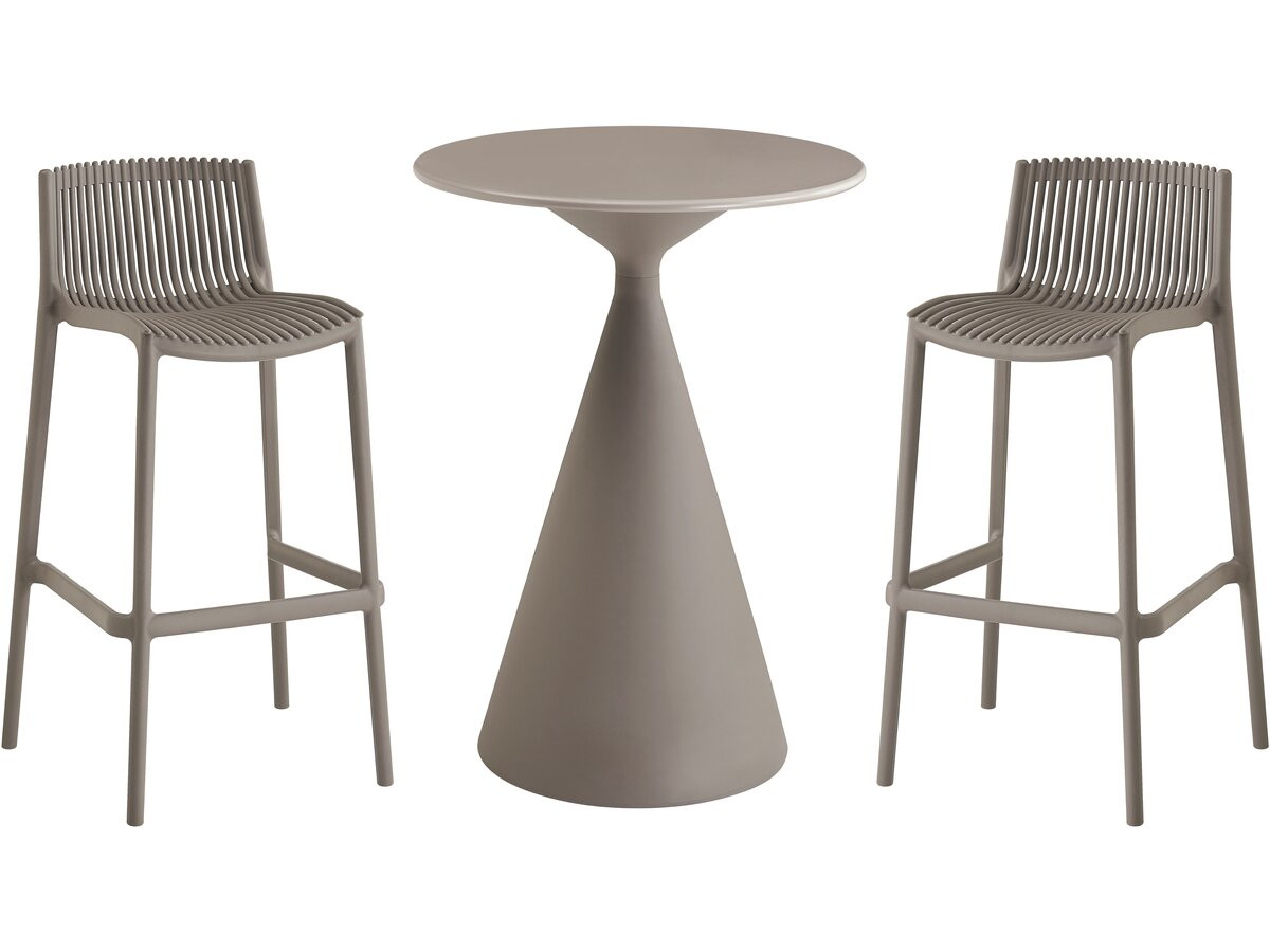 Mesa e cadeiras altas de jardim estilo bistrô empilháveis <<néora>> - 2 lug