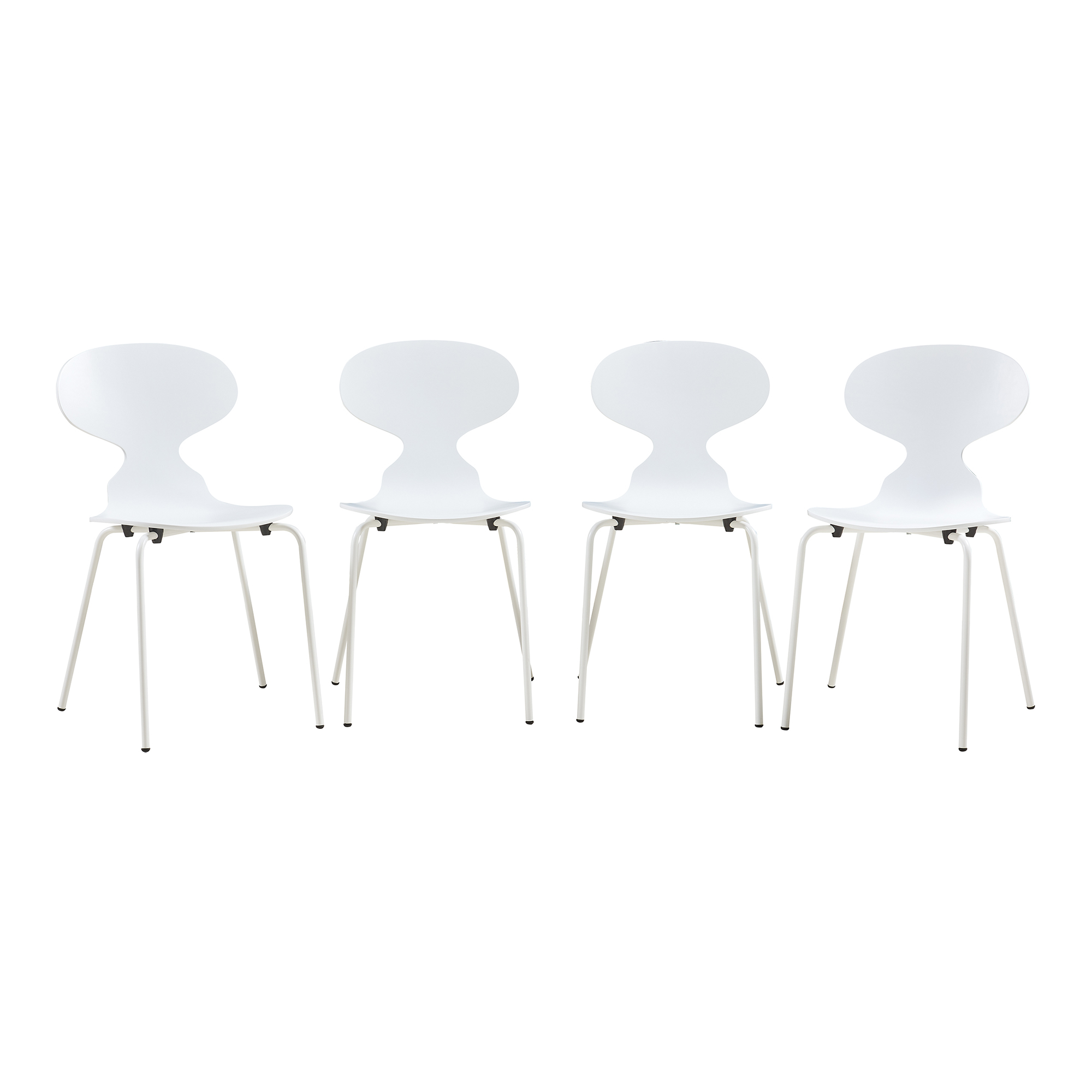 Conjunto de 4 cadeiras de jantar kil 80x47x48cm branco [en.casa]