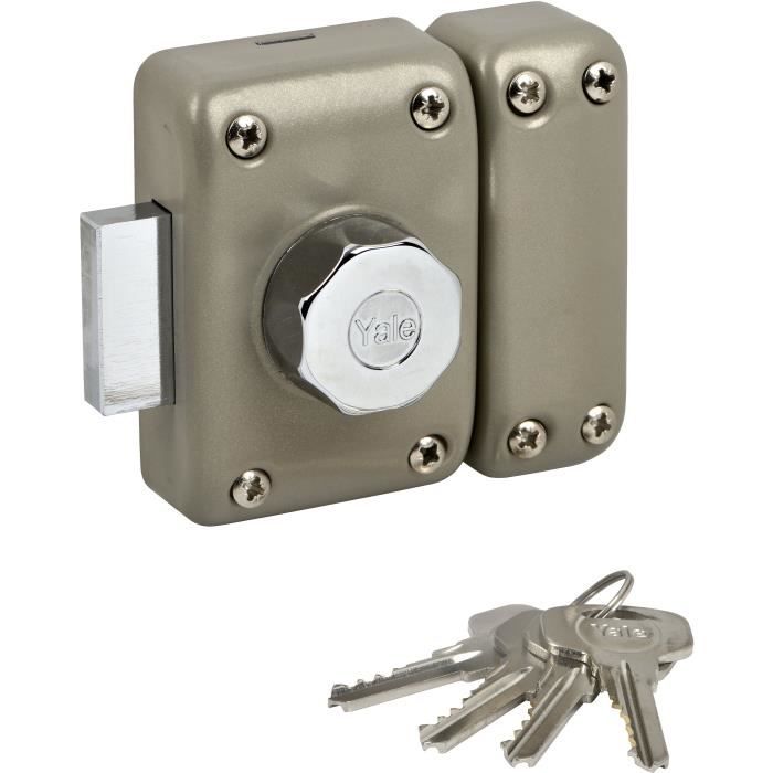 Fechadura de cilindro duplo yale yv25de-45 - 5 pinos - 4 chaves - bege