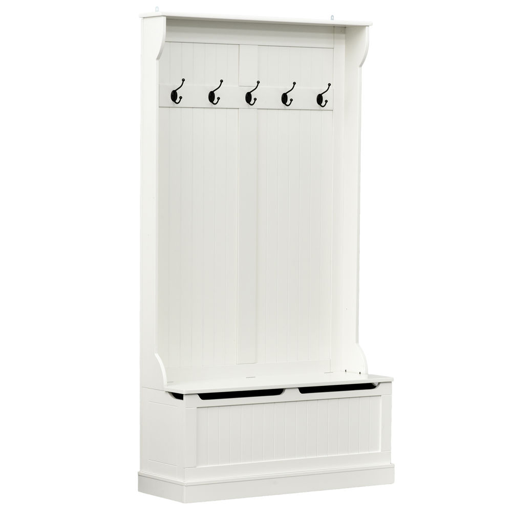 Móvel cabide de entrada 96x34x179,7 cm mdf color beige Homcom