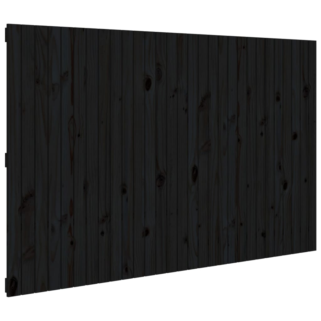 vidaXL cabecero de cama pared madera maciza pino negro 185x3x110 cm