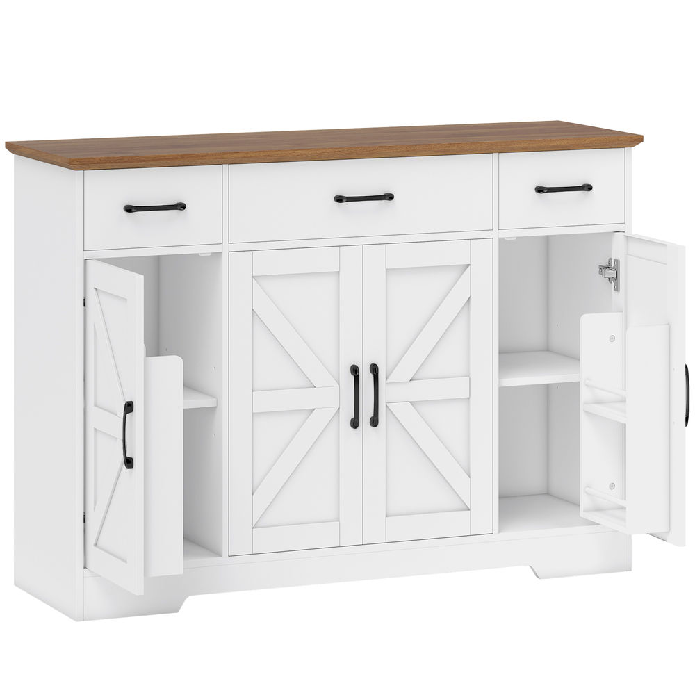 Aparador 120x38x87 cm bicolor Homcom, casa - móveis de armazenamento