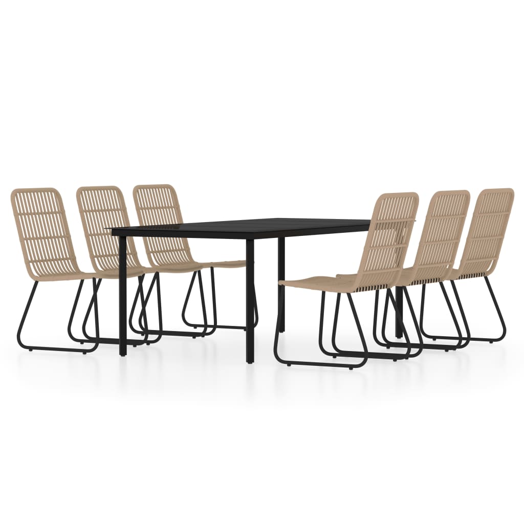 vidaXL juego de comedor para jardín 7 piezas color roble
