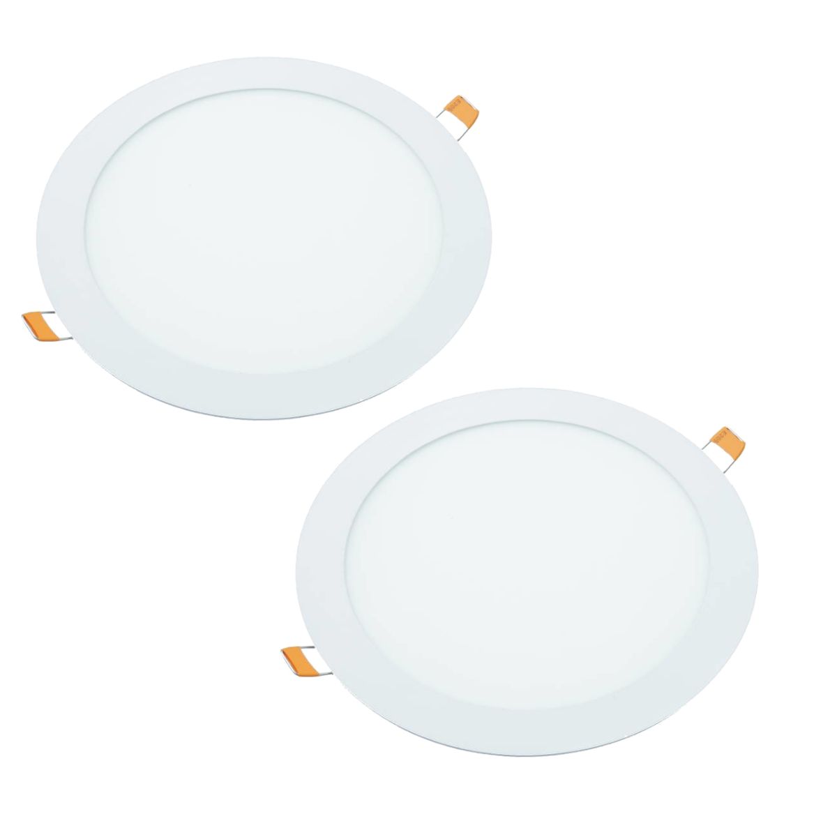 2x lâmpada embutida LED redonda 18w, embutido, luz cct, furo 200-205 mm