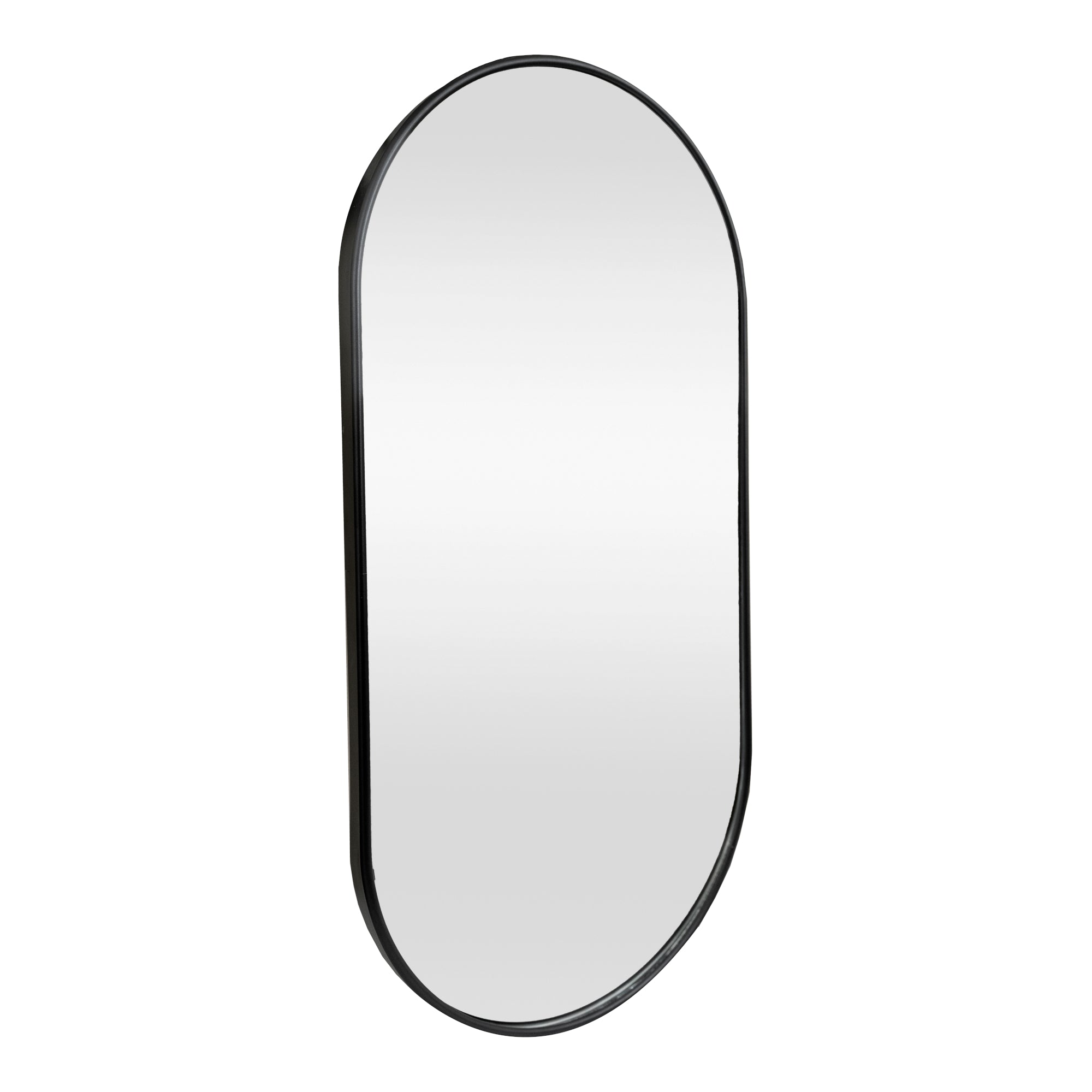 Espelho de parede oval 40 x 80 cm preto fosco 03_0007957