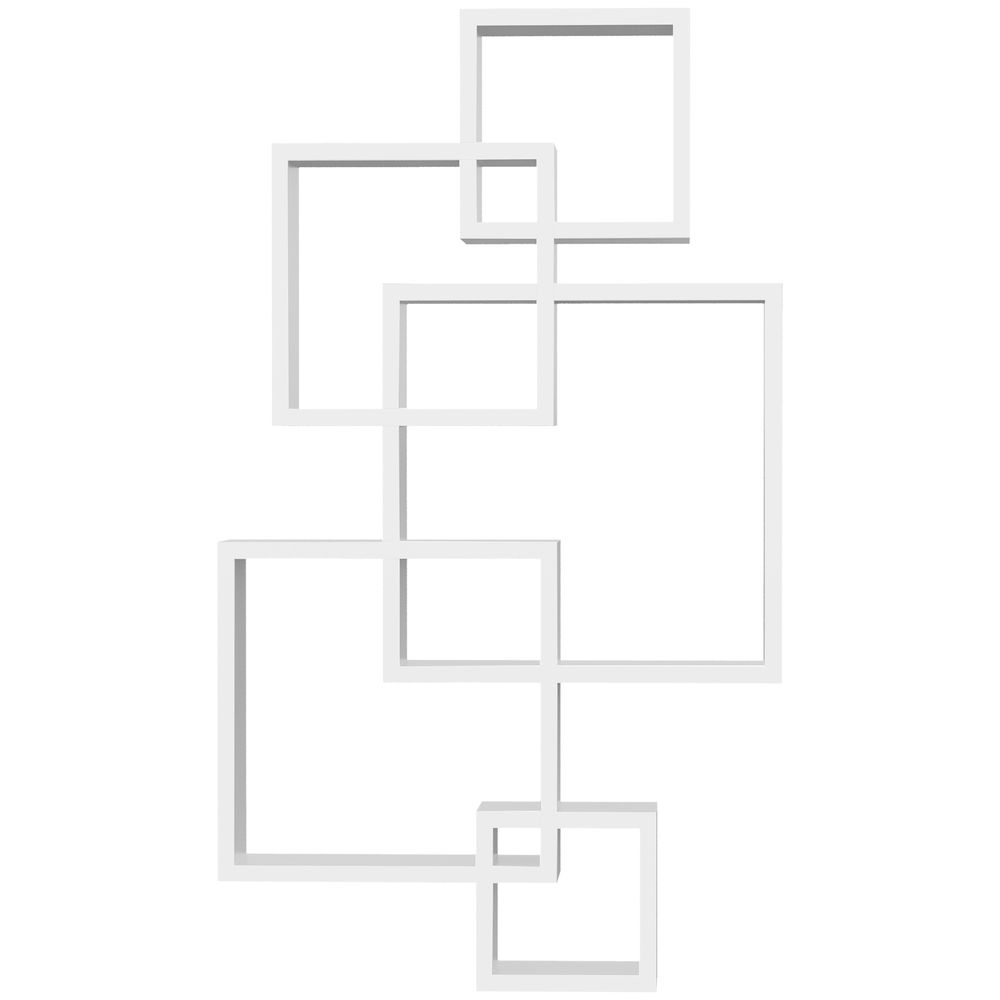 Estante de parede 49.5x10.2x86 cm madeira de abeto color blanco Homcom