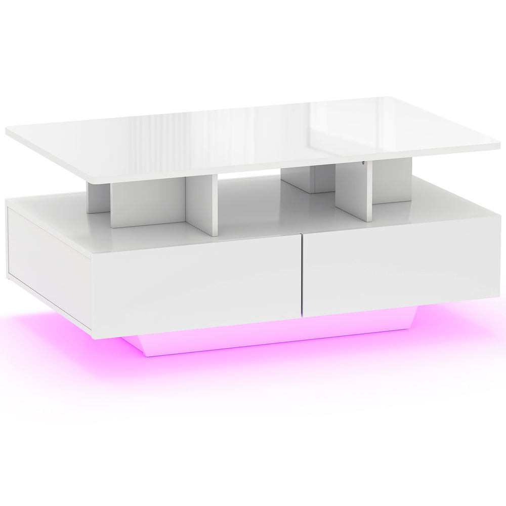 Mesa de centro 90x55x41 cm mdf color blanco Homcom, casa - mesas