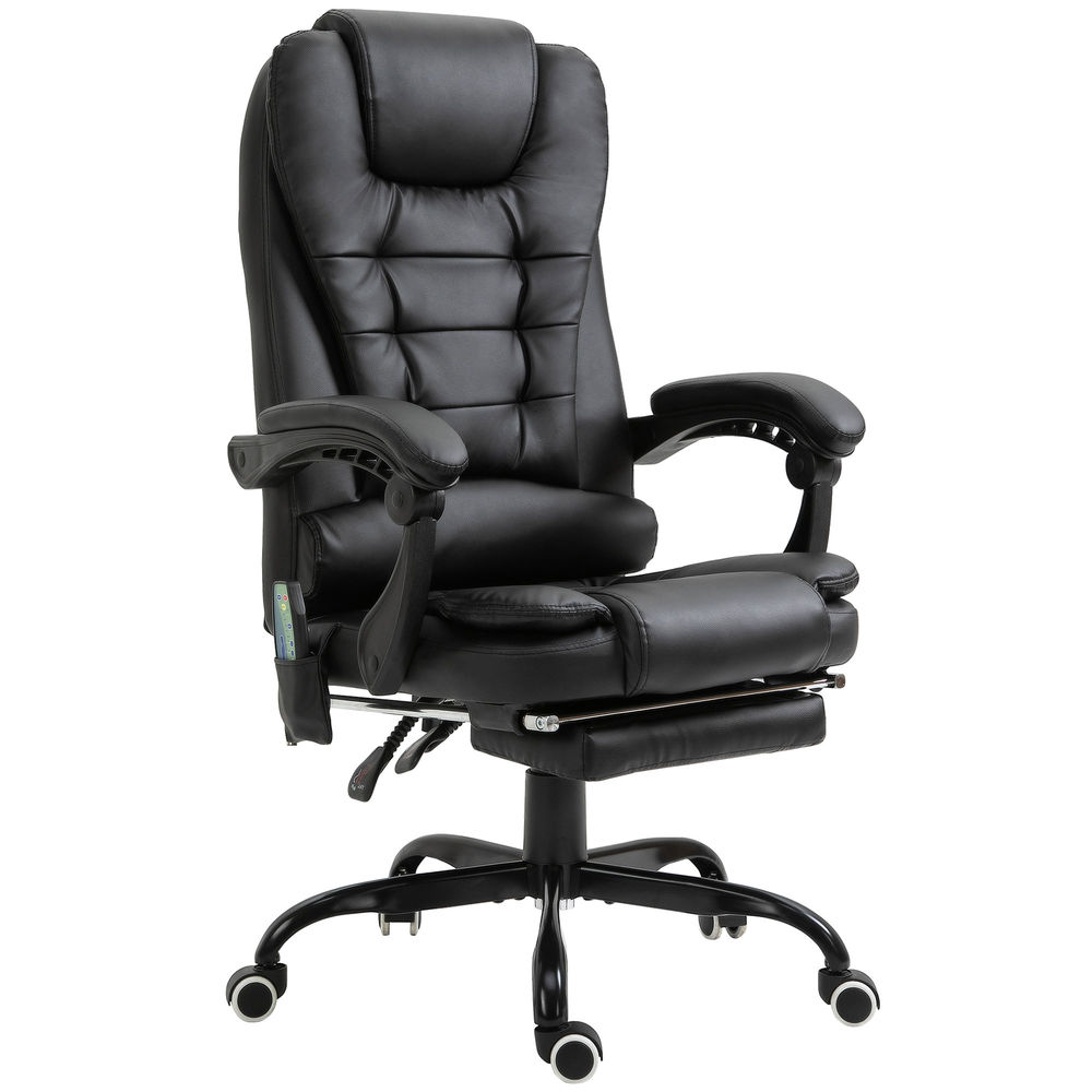Cadeira de escritório com massagem semi-pu, PVC e aço galvanizado