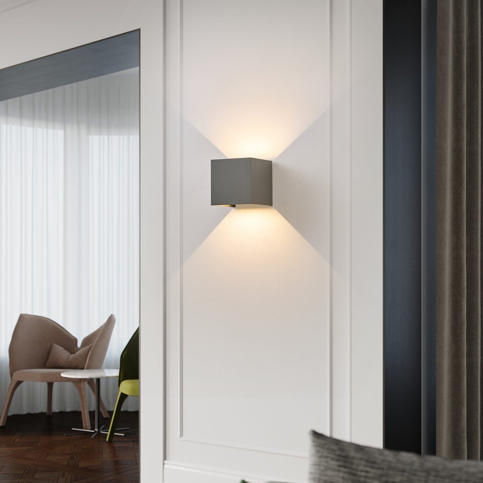 Nettlife aplique parede LED cinza 10x10