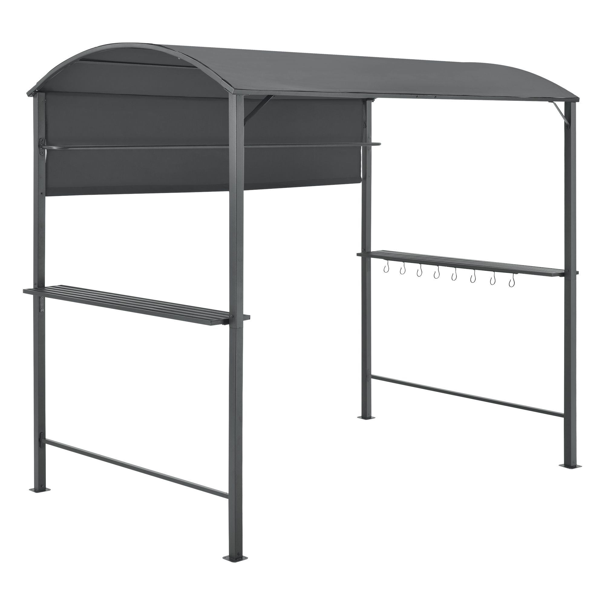 Gazebo pyrgos barbecue pavilion 215x220x140cm cinzento escuro [en.casa].