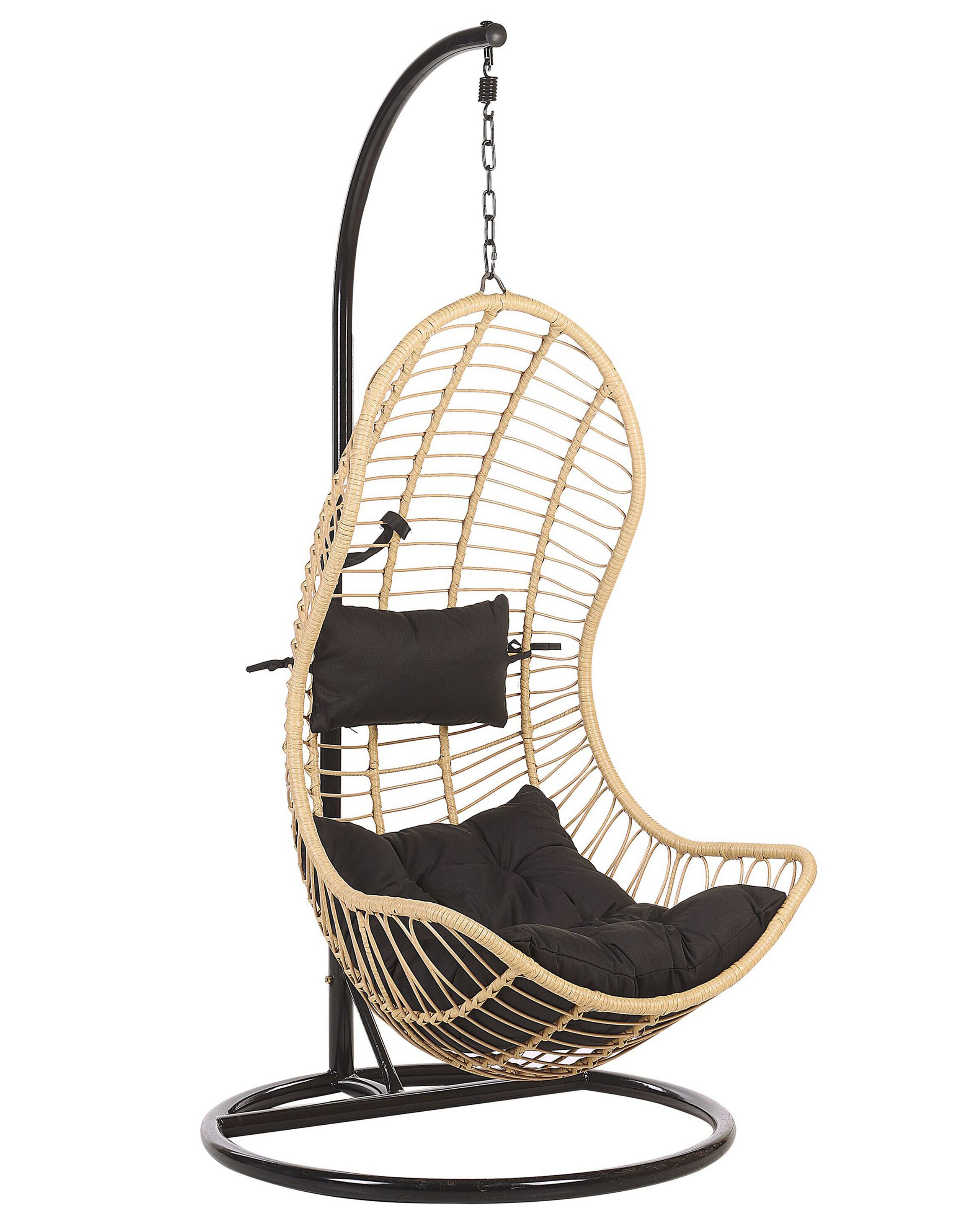 Cadeira suspensa com suporte pineto rattan sintético natural