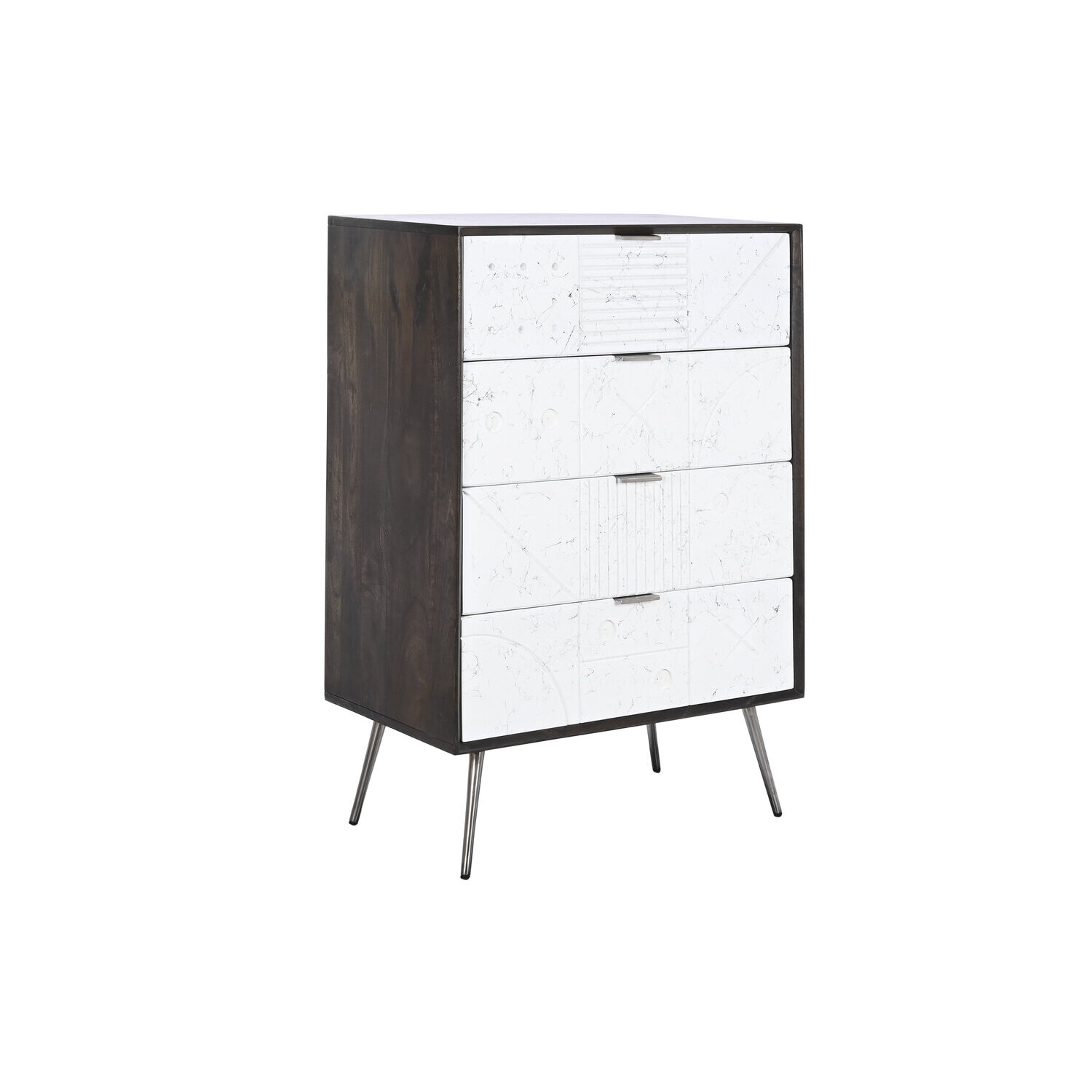 Cómoda de madeira de mangueira, 70x40x105cm