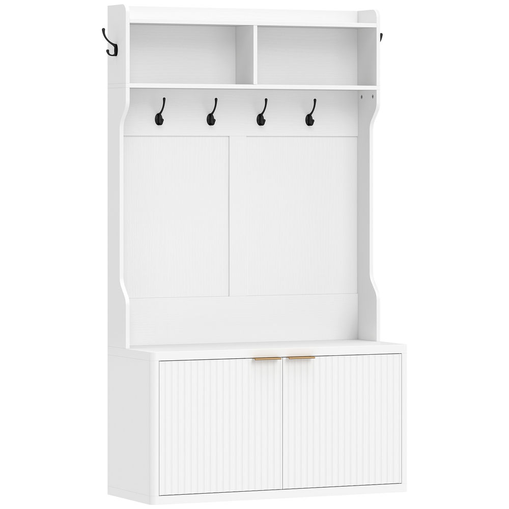 Móvel cabide de entrada 100x38x172 cm mdf color blanco Homcom
