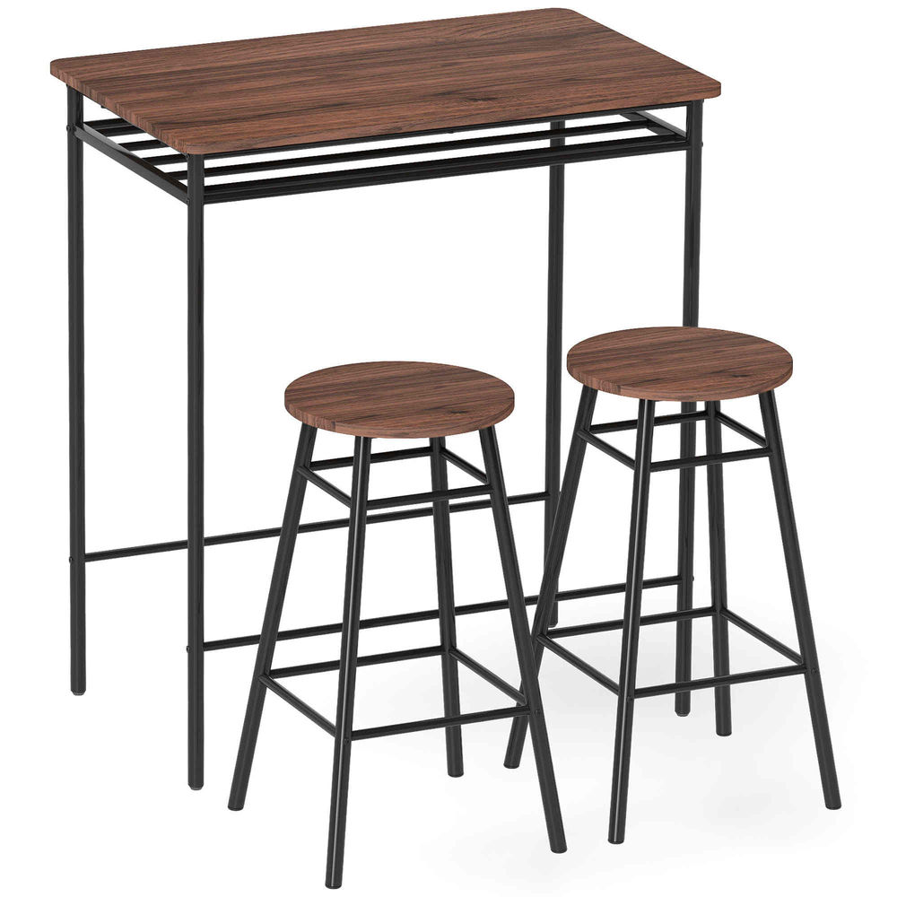 Móveis de bar 80x50x90.6 cm metal, mdf color marrón Homcom, casa - mesas