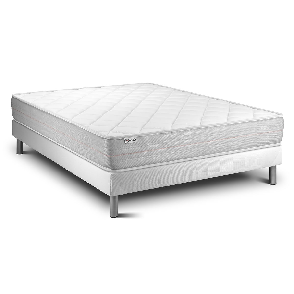 Pack sommier colchão vitalmemo 180 x 220 cm sommier em kit branco
