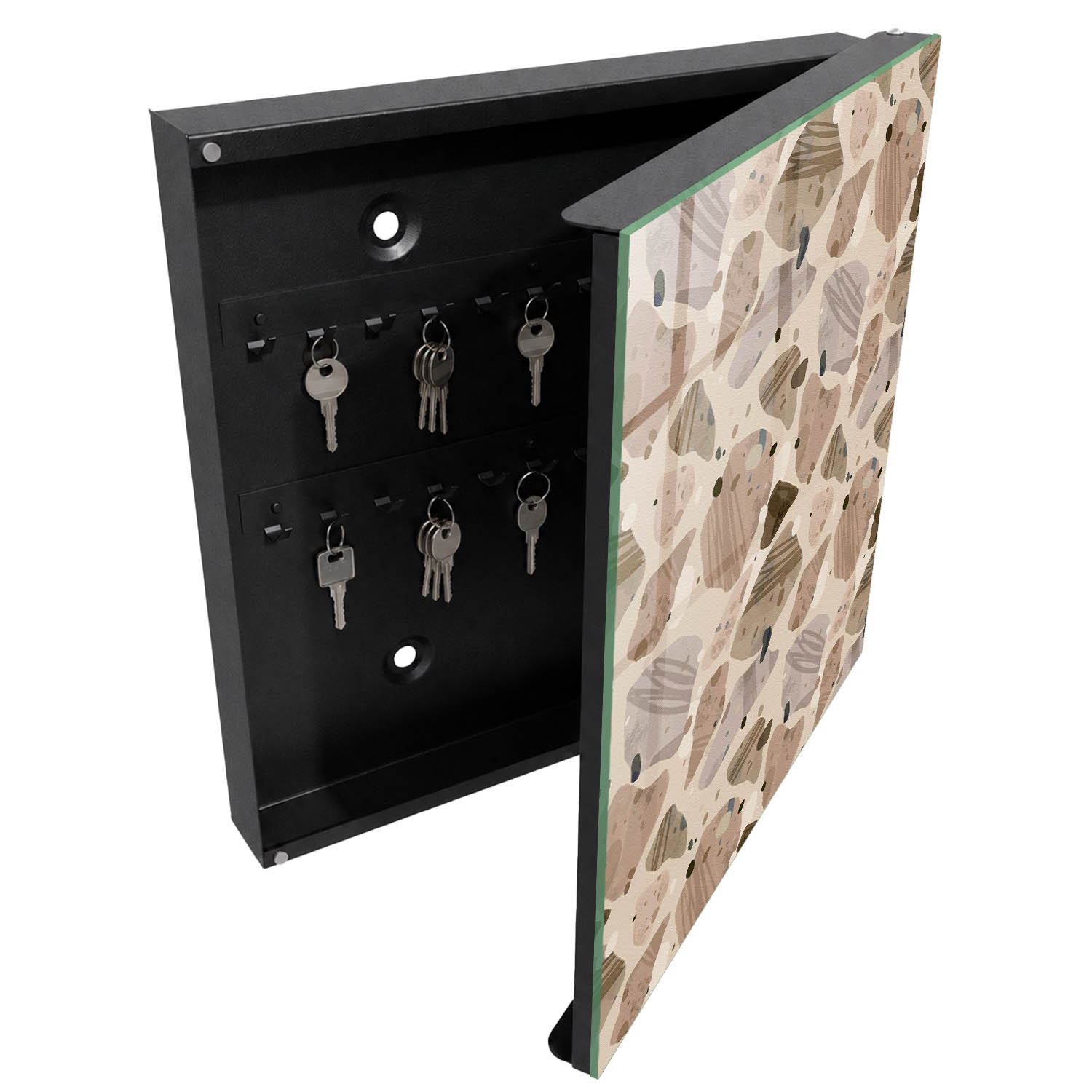 Caixa de chaves de parede decorativa 30x30x5, abertura à direita tulup