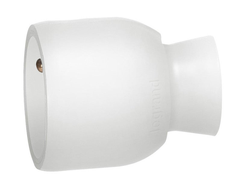 Plugue elétrico fêmea - 2 fases + terra - saída reta - branco