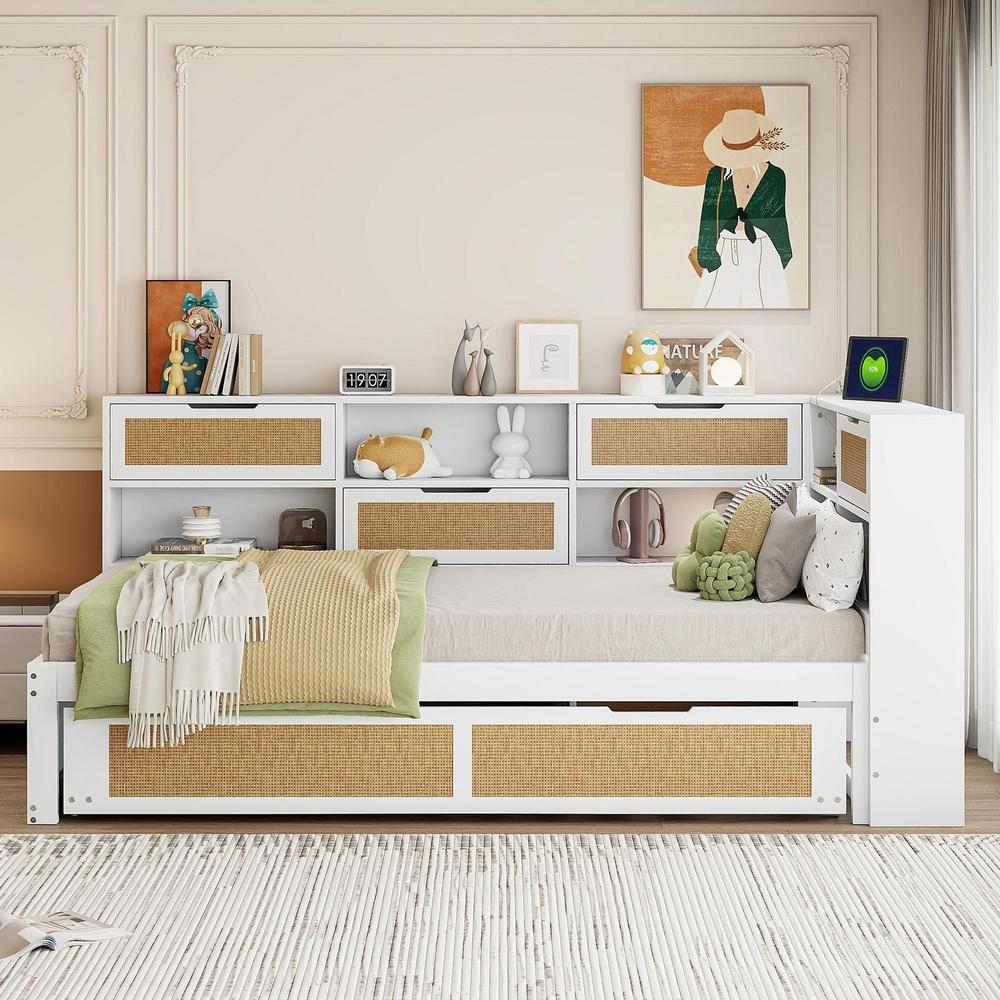 Sofá cama 90x200cm com beliche e arrumação branco