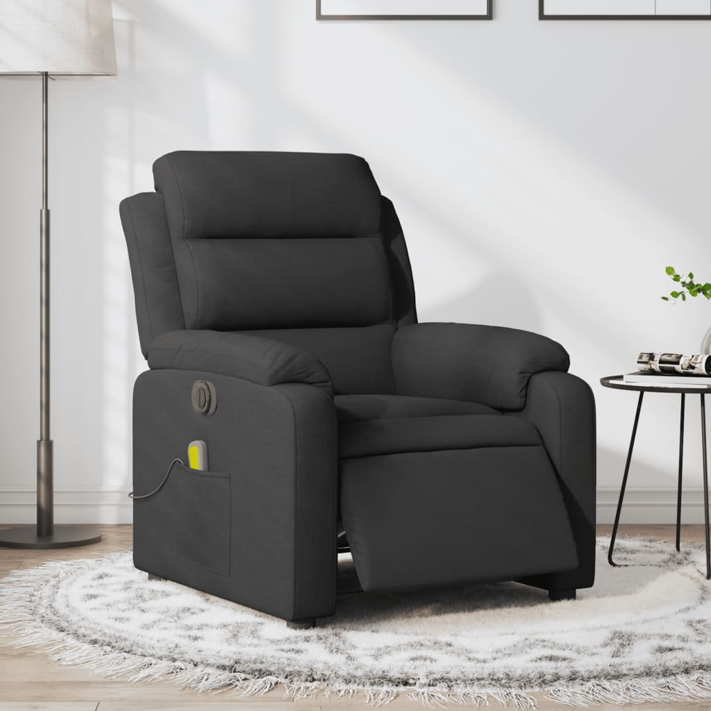 Poltrona reclinável de massagens elétrica tecido preto ewg3864