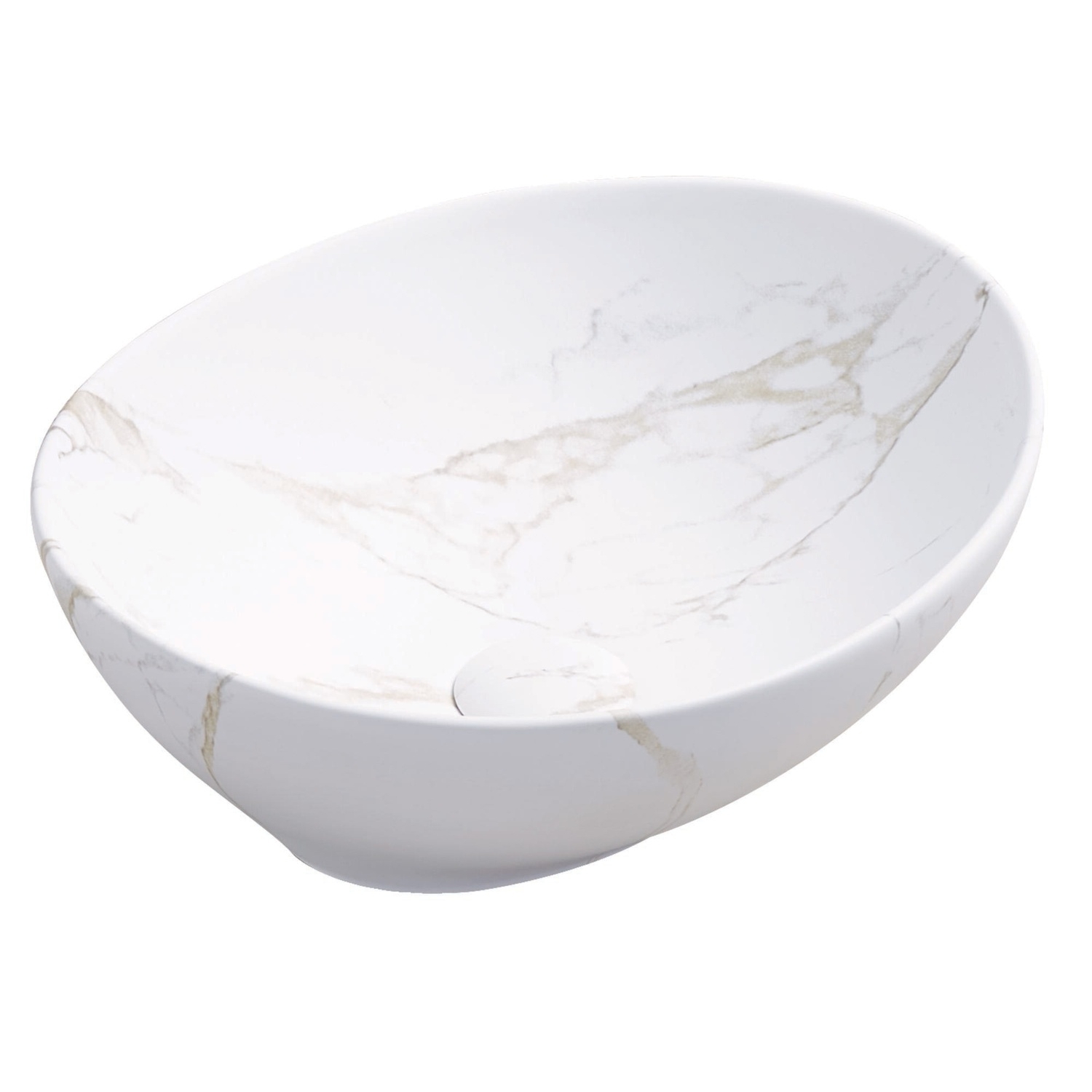 Ondée - lavabo sobre encimera hana - cerámica - acabado mármol blanco