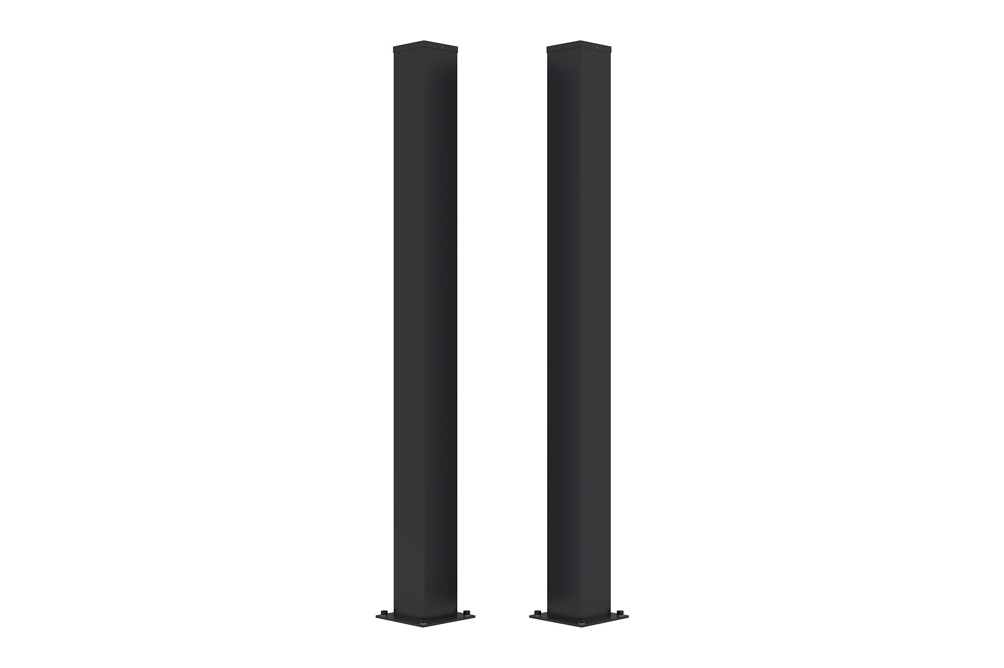Conjunto de 2 postes de ferro carmo 15x15cm a.185cm pretos