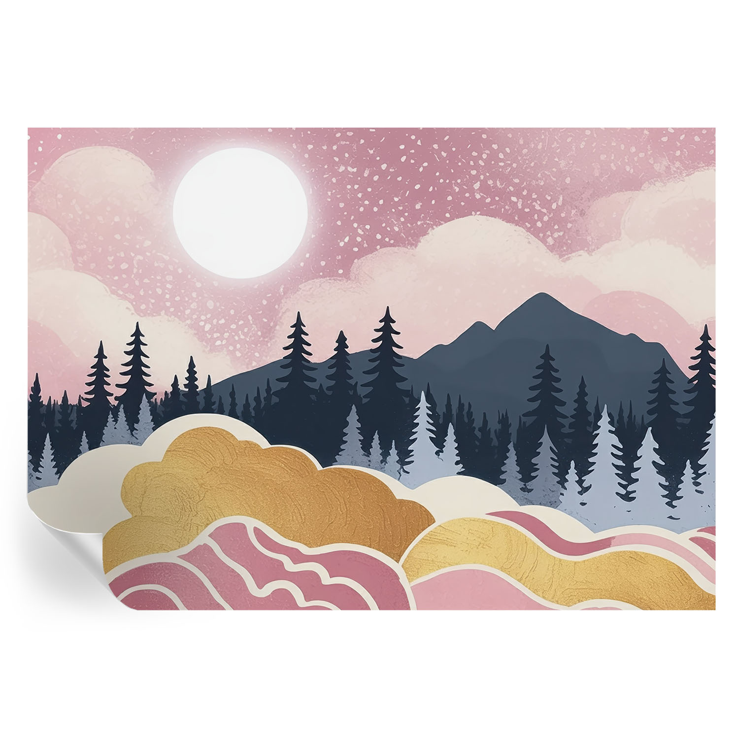 Papel de parede autocolante pôr do sol rosa 208x146 tulup