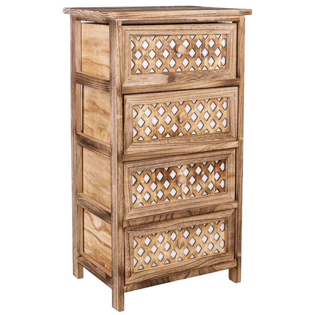 Cômoda de madeira castanha 40x29x73h cm
