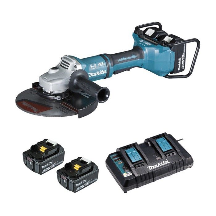 Meuleuse Makita mm - 36v - 2x18v li-ion - 4 baterias 5ah + 1 carregador ráp