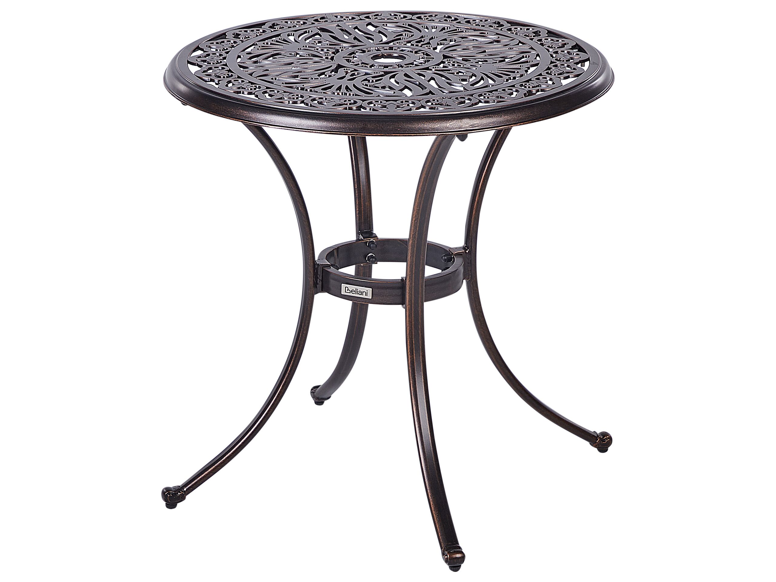 Mesa de balcón andalo 68 cm 68 cm metal marrón