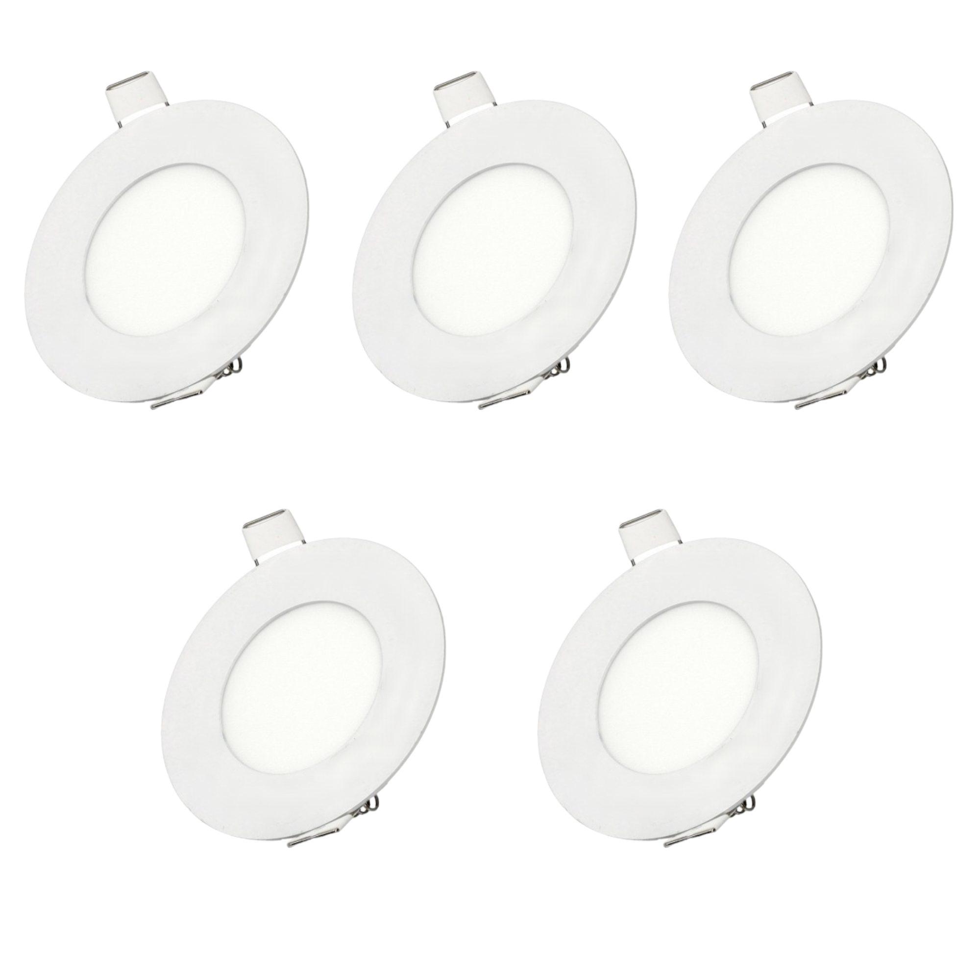 Pack x5 LED downlight 3w branco neutro 4200k redondo rebaixado branco