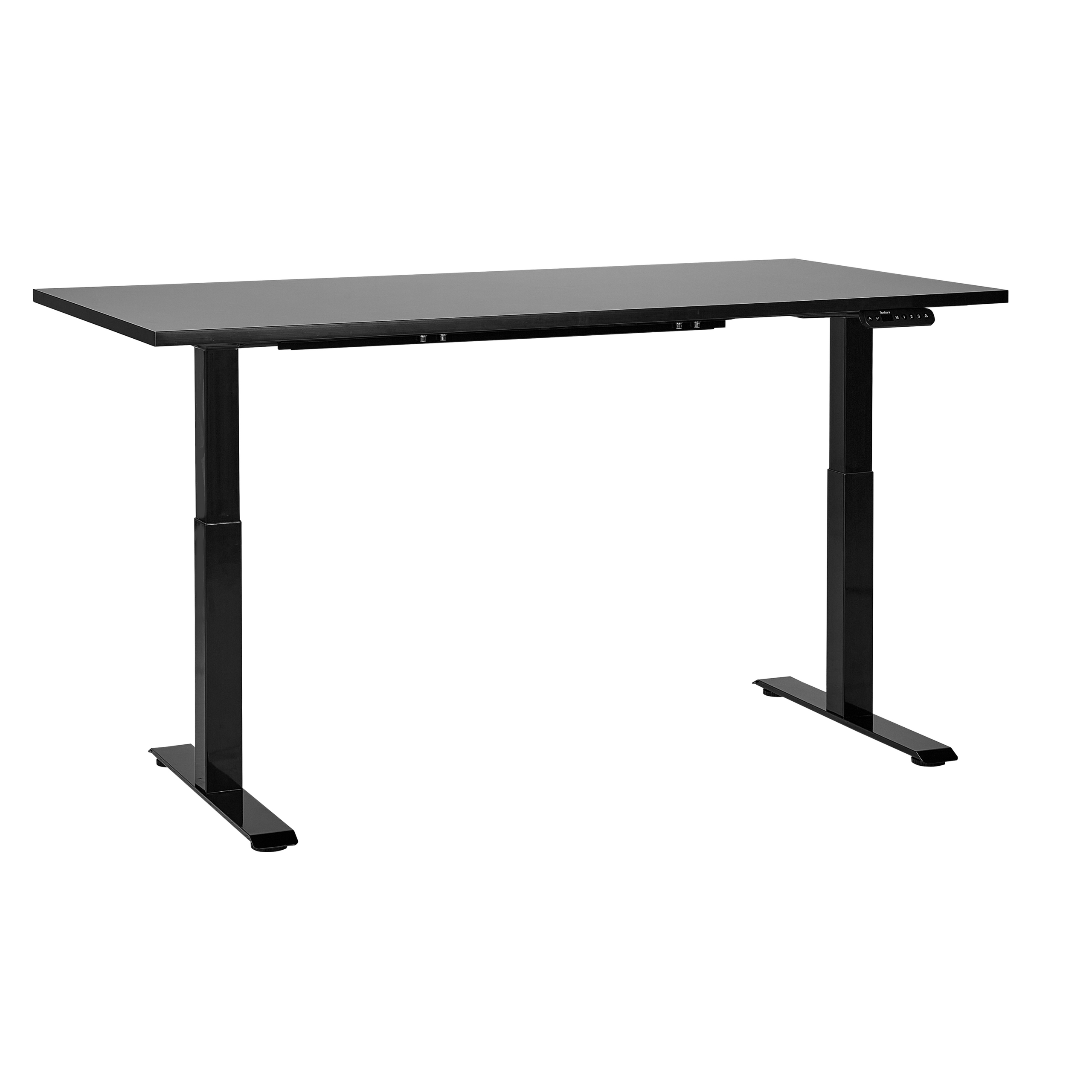 Secretária de pé ajustável eletricamente destines 160 cm 72 cm preto