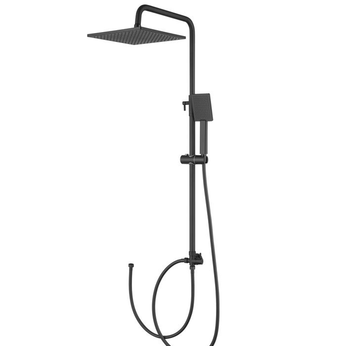Coluna de chuva - derw - max - chuveiro de mão - ajustável 74-109 cm - pret