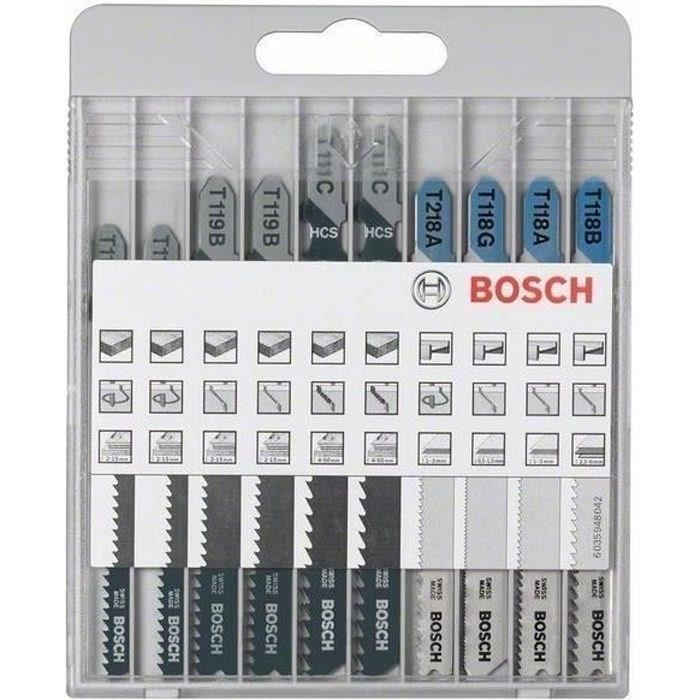 Sortimento de lâminas de serra vertical - Bosch - 10 peças - metal e madeir