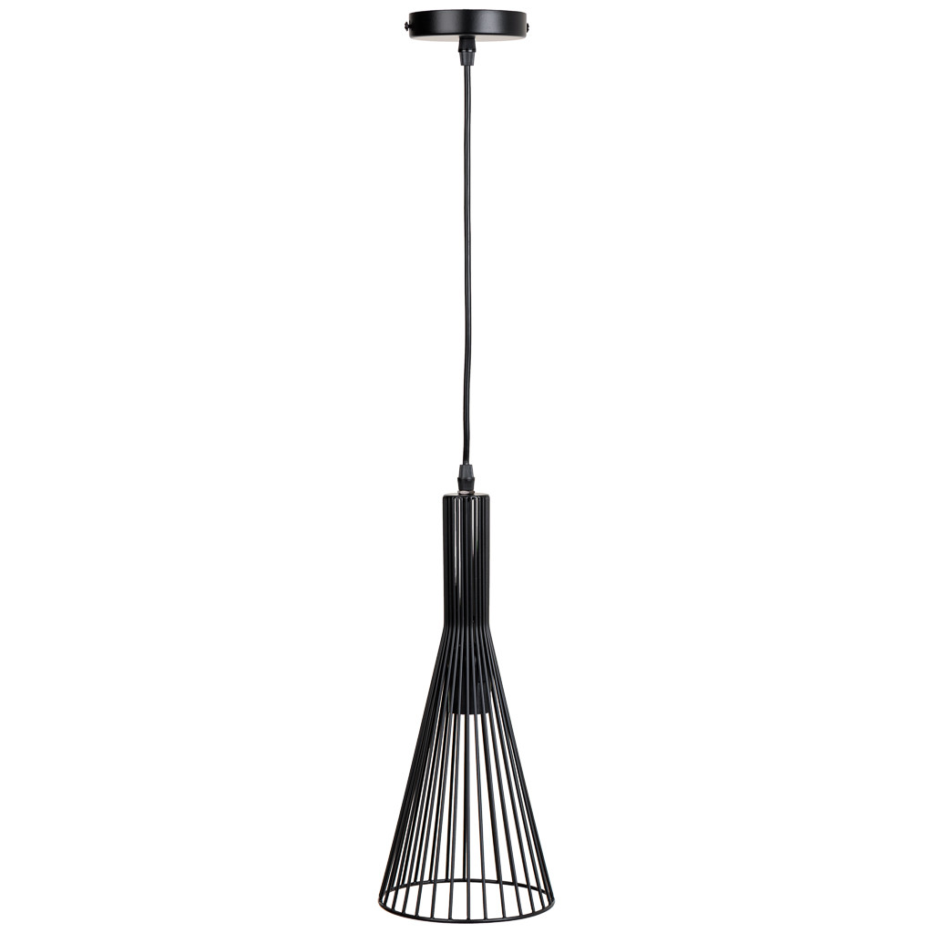 Candeeiro de teto em metal preto 15x15x110