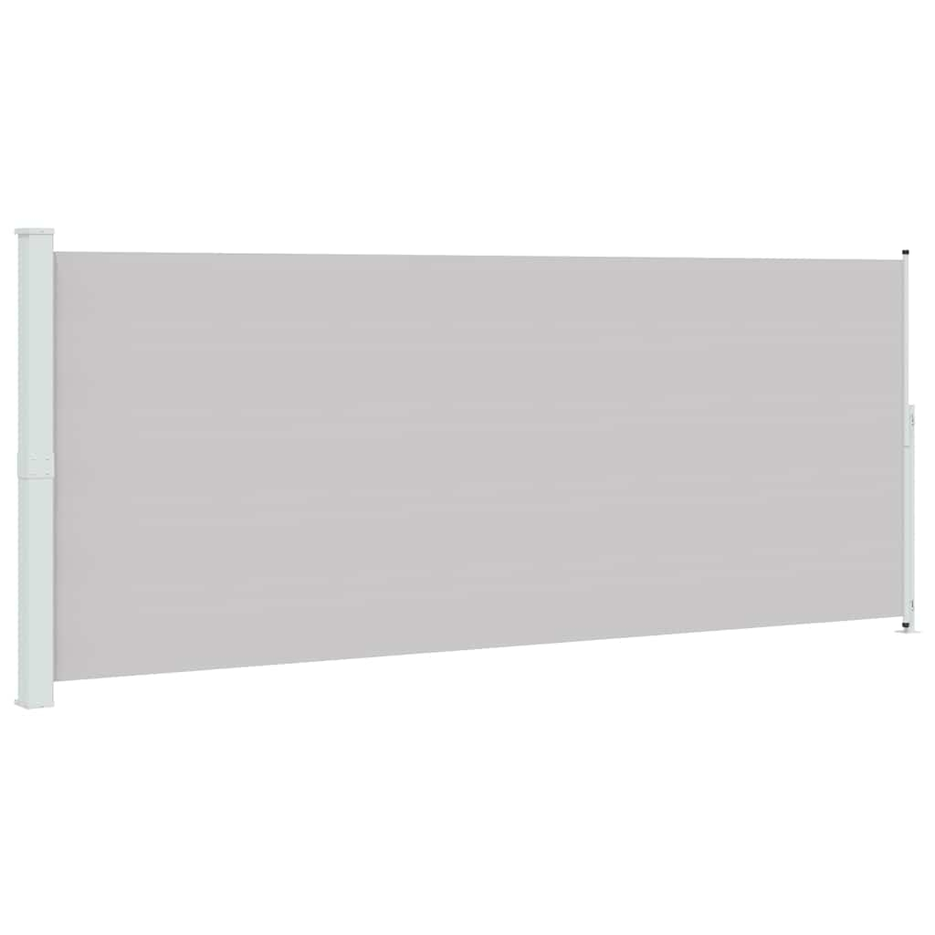 Toldo lateral retrátil para pátio 200x500 cm cinzento