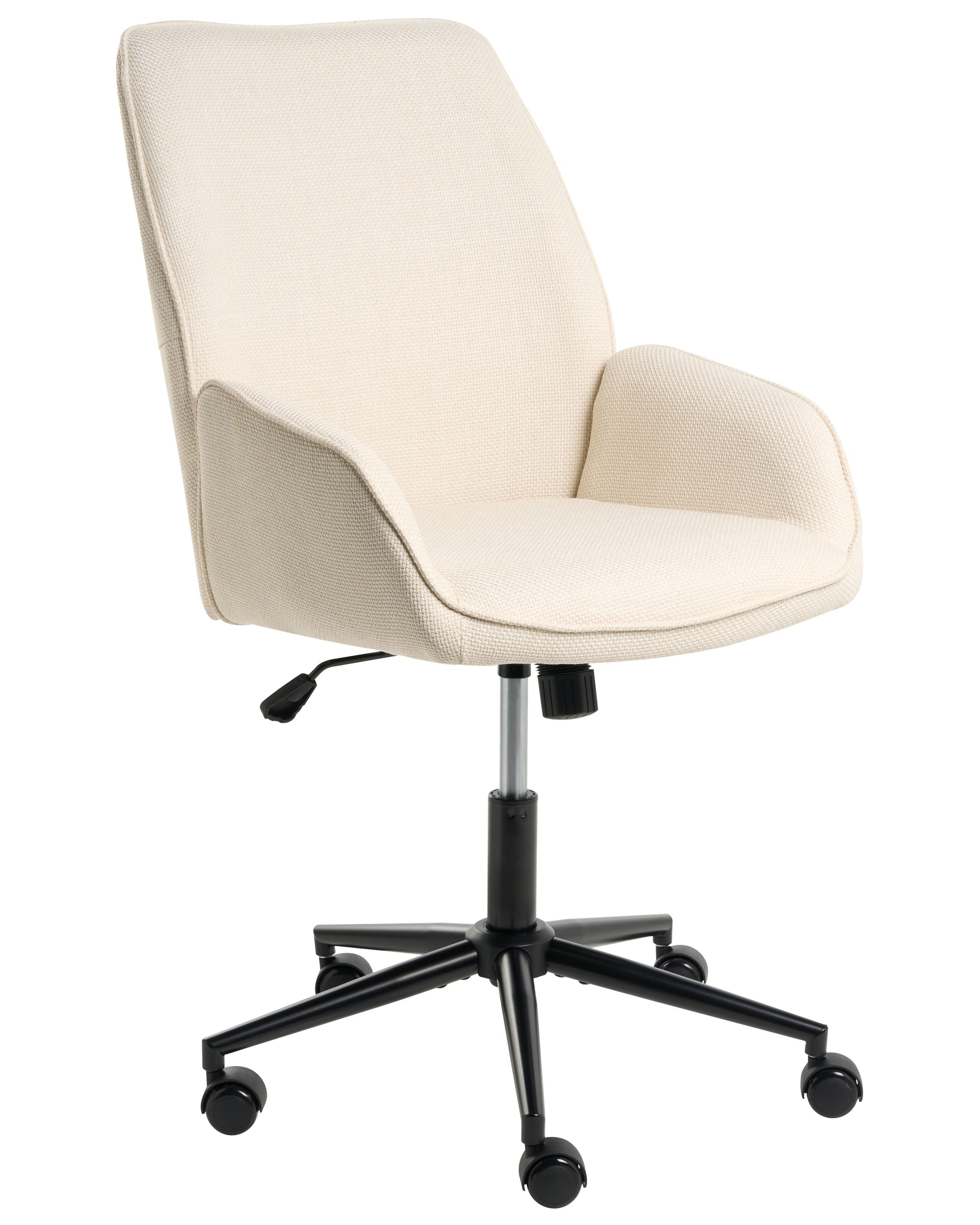 Cadeira de escritório castile linho sintético branco creme