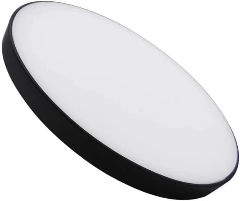 Plafond tecto circular preto ø230mm 24w 2600lm osram chip, luz quente 3000k
