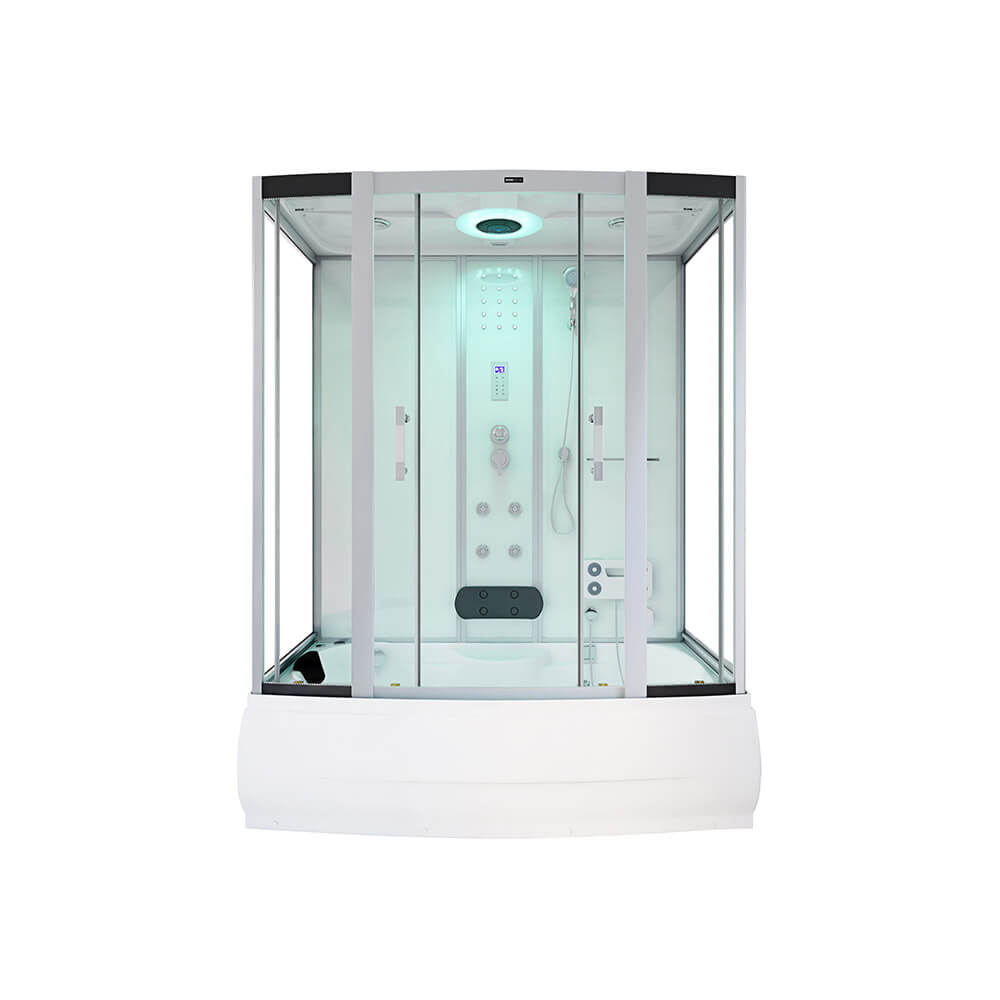 Ducha de vapor diamond con hidromasaje y LED 170 x 90 cm blanco
