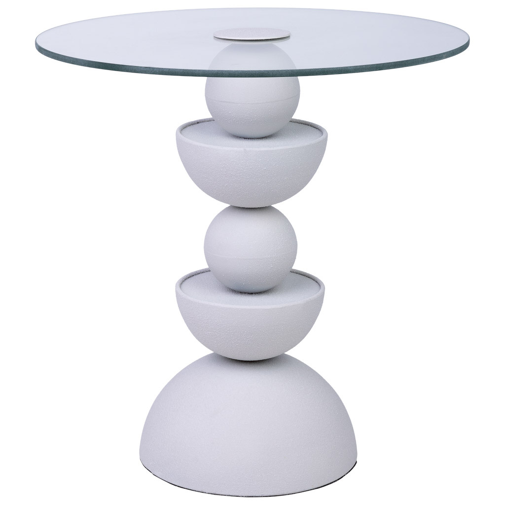 Mesa de apoio em vidro e metal 45x45x49h cm