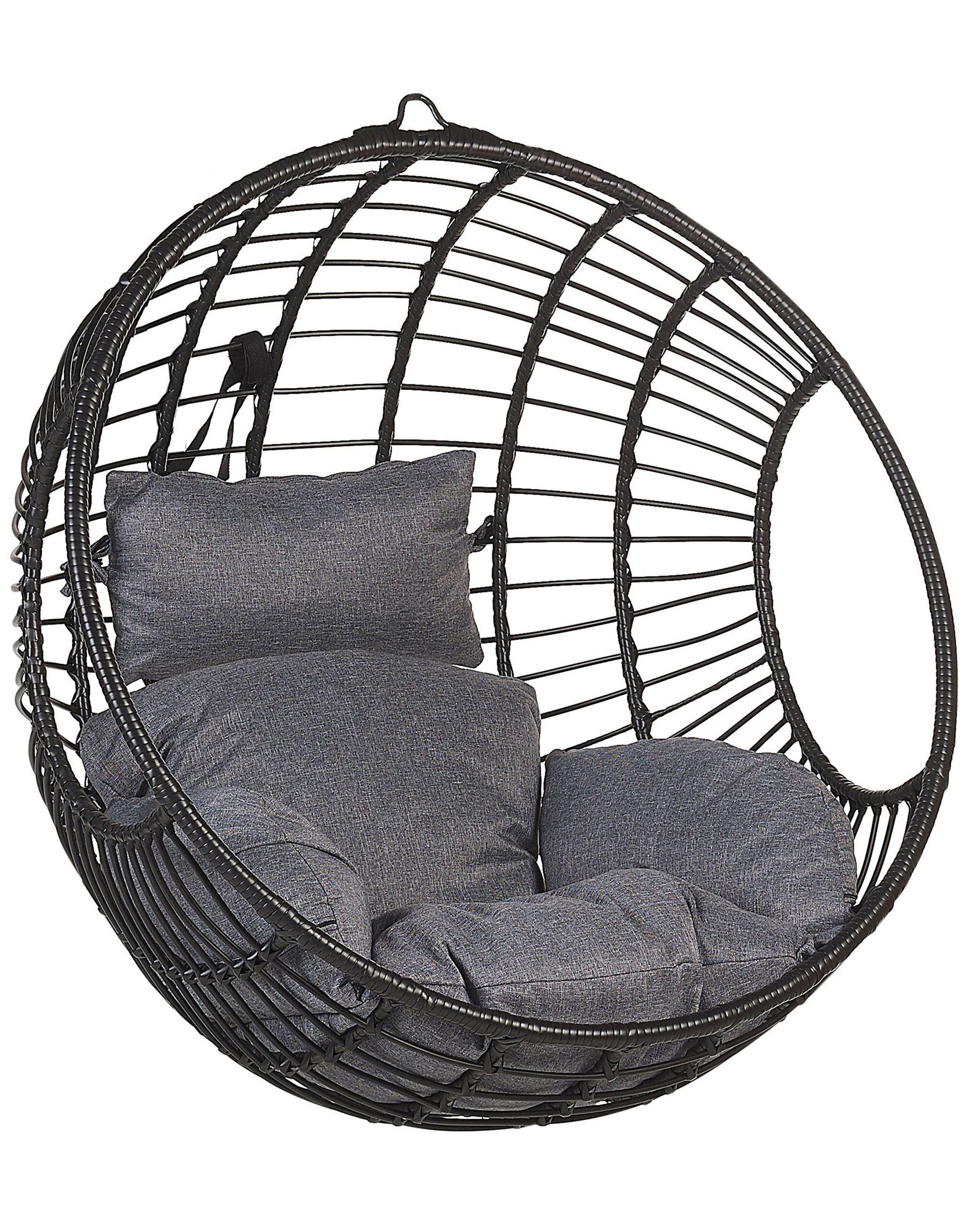 Cadeira suspensa aspio rattan sintético preto