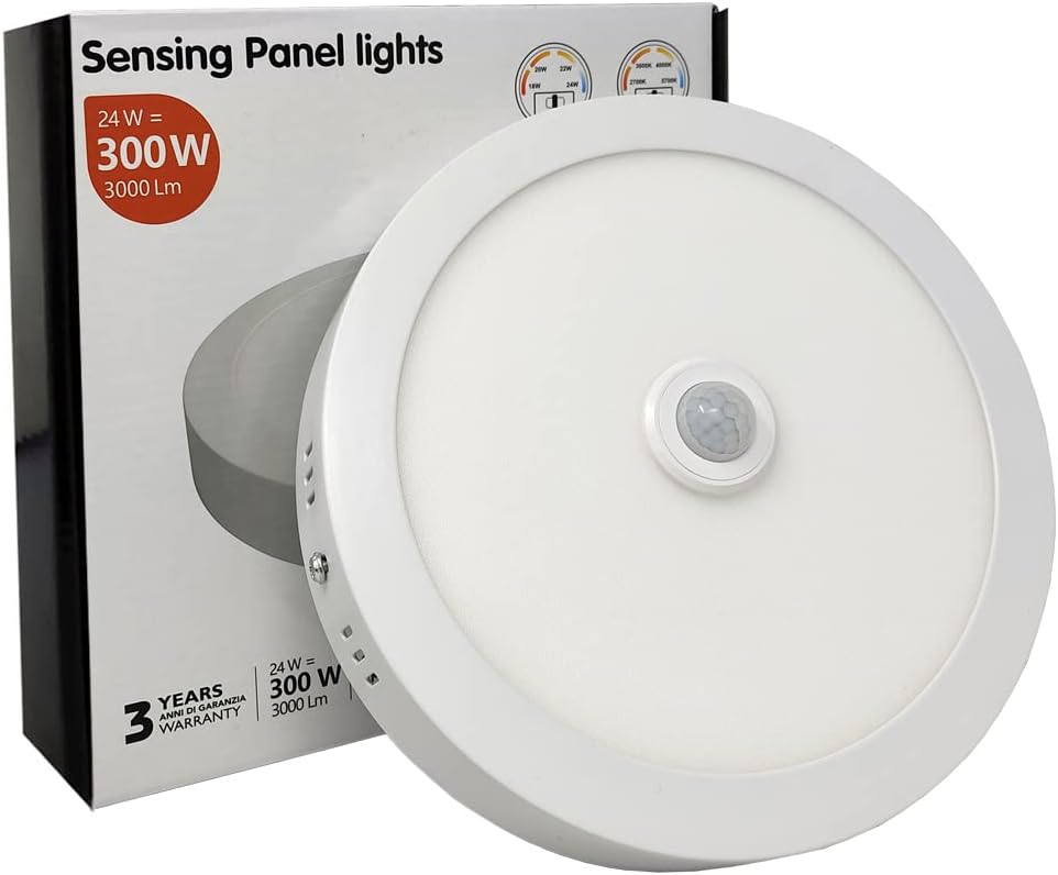 Plafond circular tecto sensor de movimento, cct 3000k 4000k 6000k
