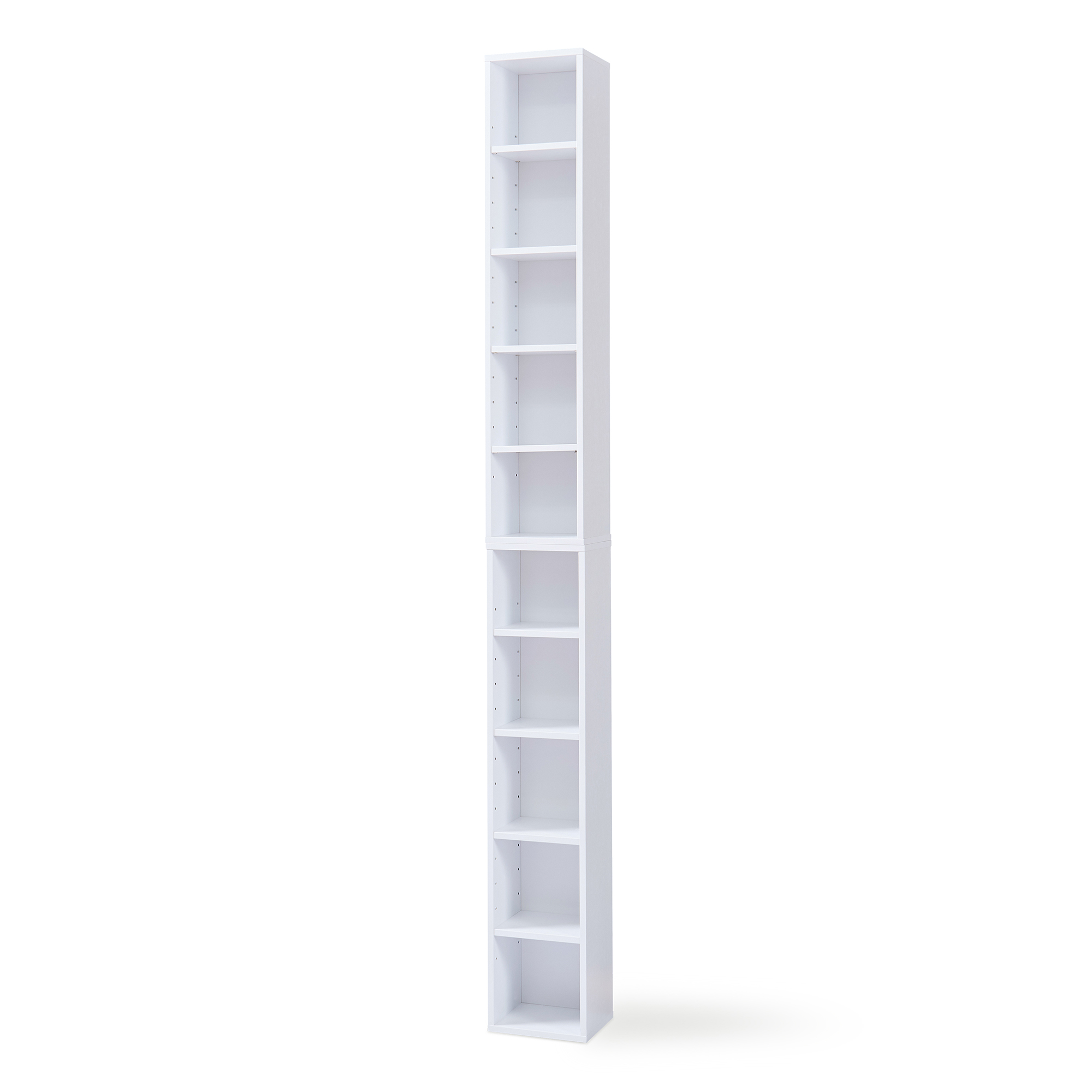 Prateleira para cd tynset 10 compartimentos 187x20x17 cm branco [en.casa]