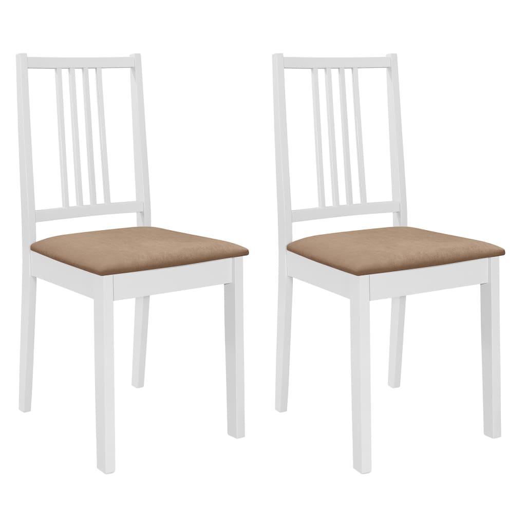 Cadeiras de jantar com almofadões 2 pcs madeira maciça branco ewg6372