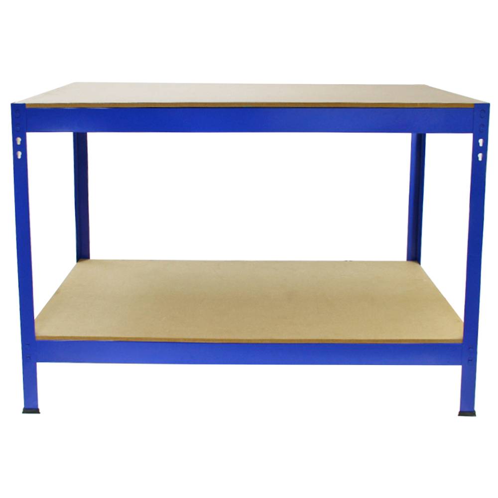 Mesa de trabalho de aço q-rax sem parafusos azul 120cm x 60cm x 90cm