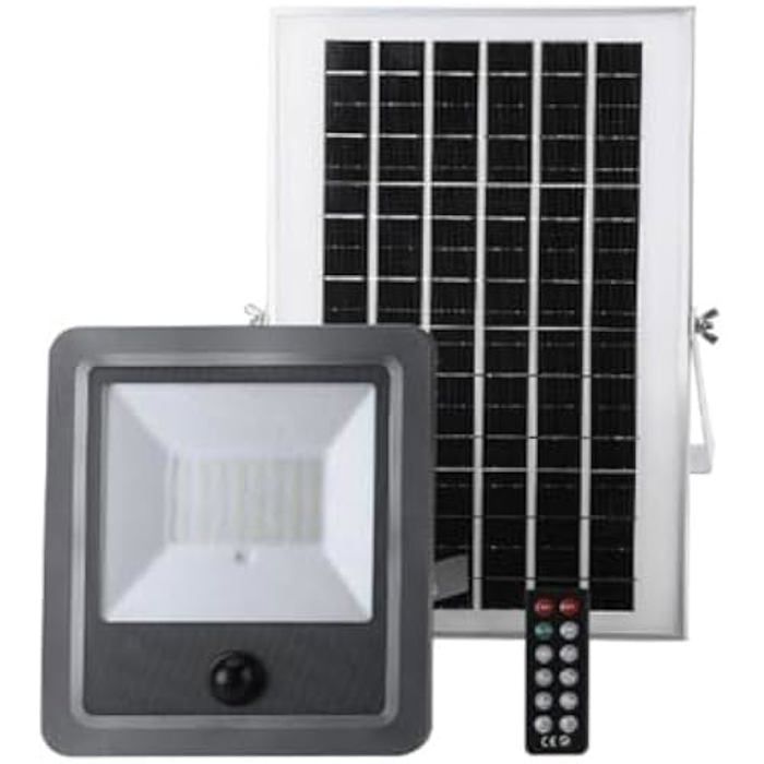 Projetor solar - edm - 31862 - 100 w - 1200 lm - detector de movimento
