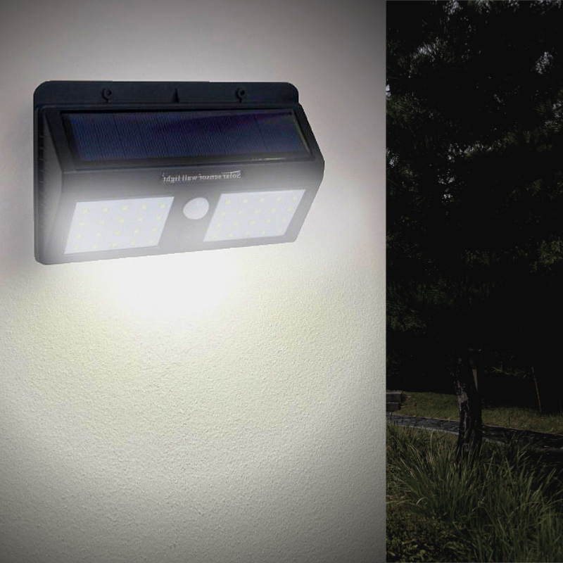 Suporte de parede solar LED preto 1.5w ip54 com sensor de - silamp