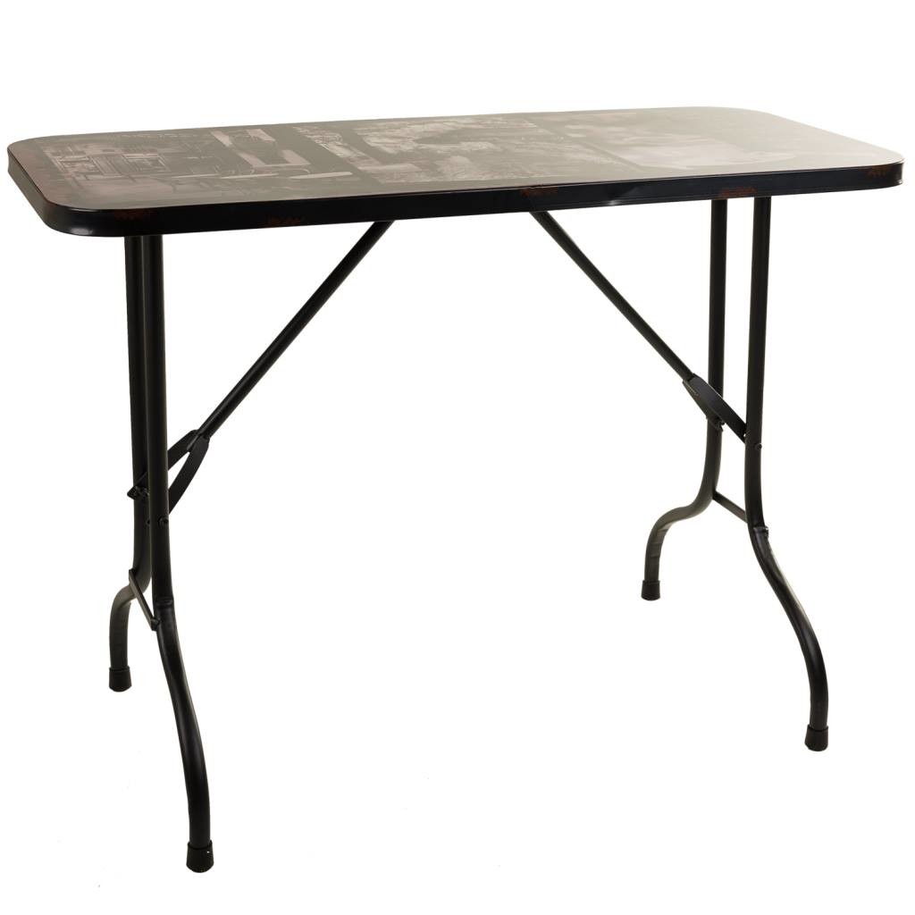 Mesa retangular de metal preto 100x47x75