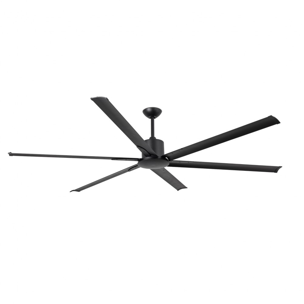 Ventoinha de teto ø2130 mm preta mate em aço com 6 pás